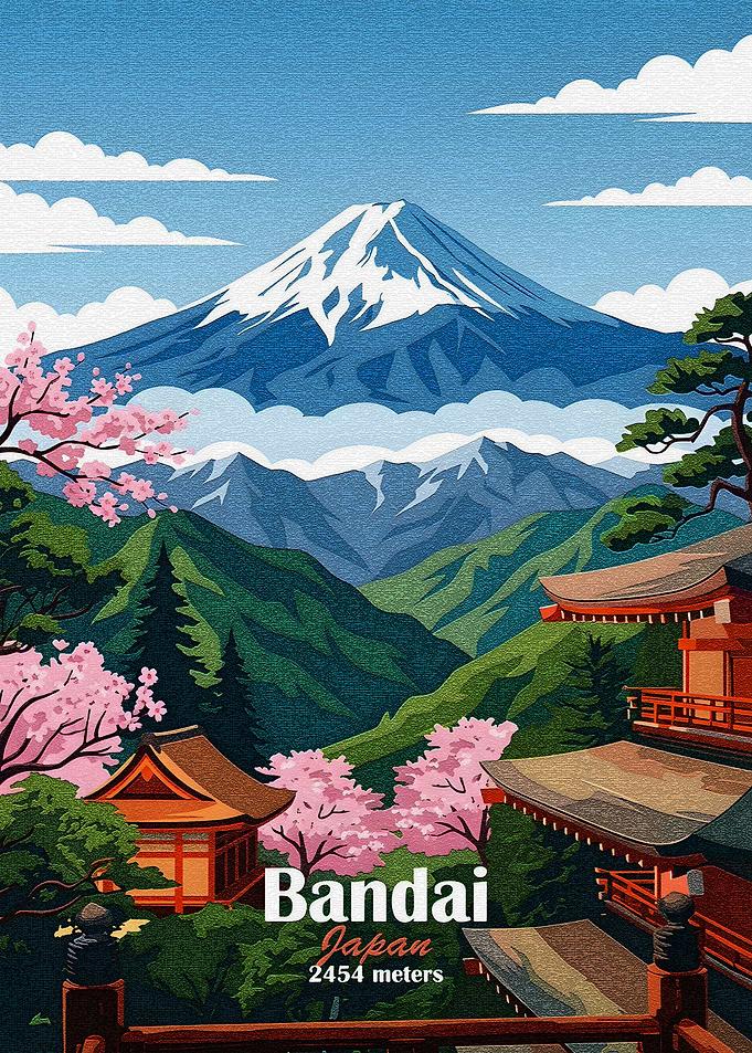 Mount Bandai, Japan Landscape Art