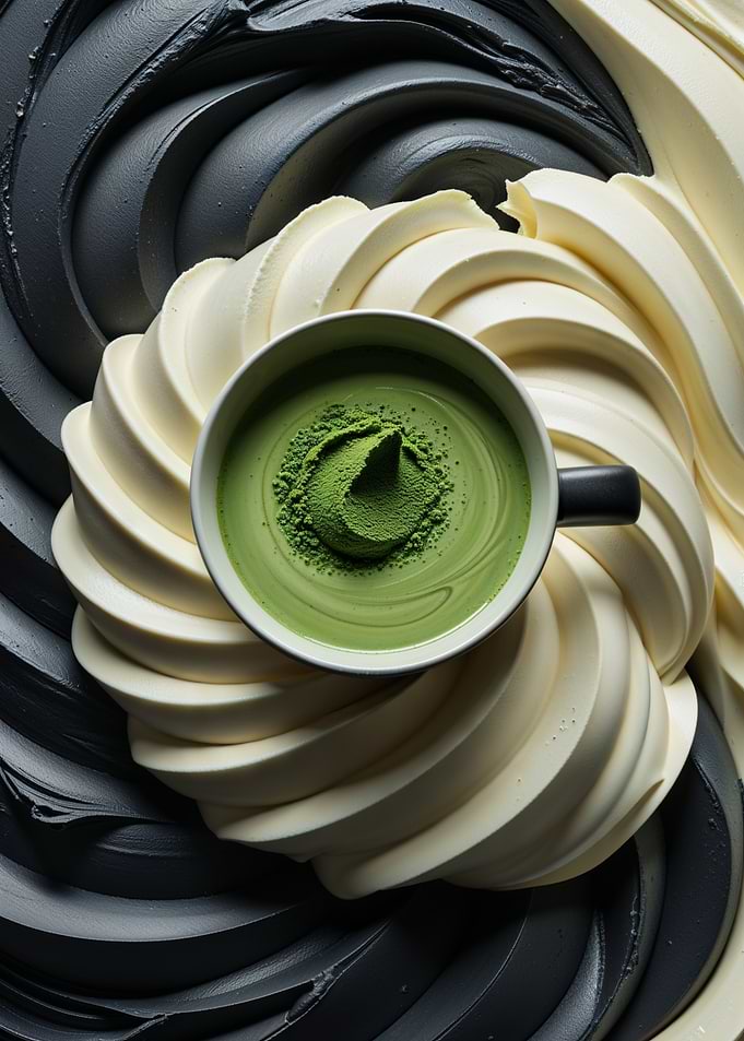 Matcha Noir – Minimalist Tea Art