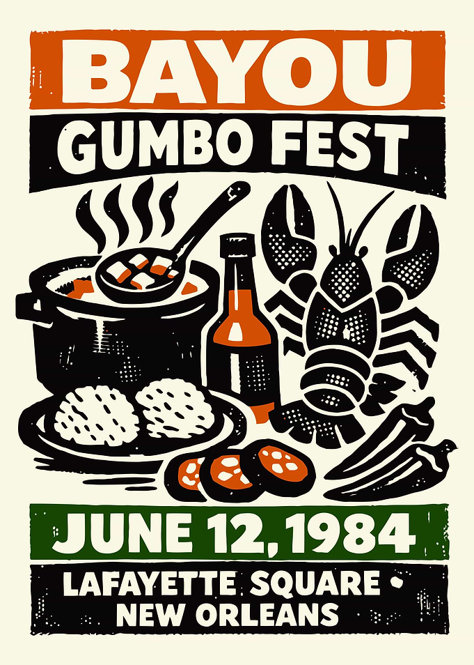 Bayou Gumbo Fest Vintage Poster