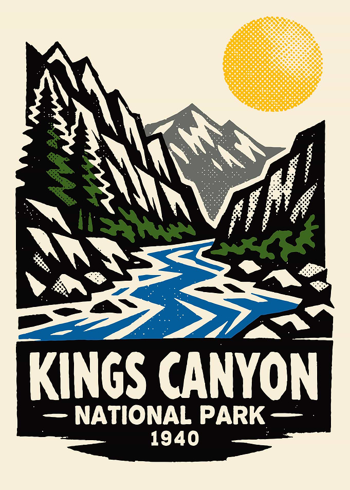 Kings Canyon National Park Vintage Poster