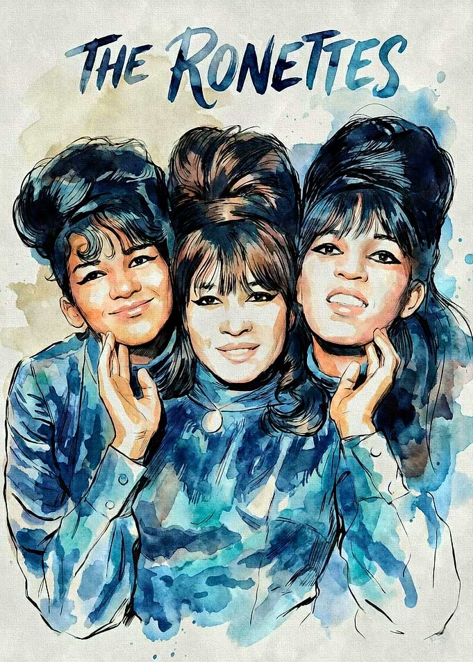 The Ronettes Watercolor Portrait