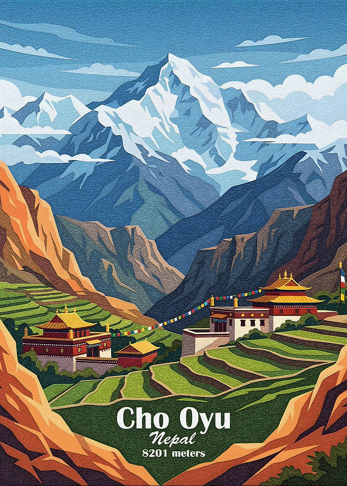 Cho Oyu, Nepal Mountain Landscape Art