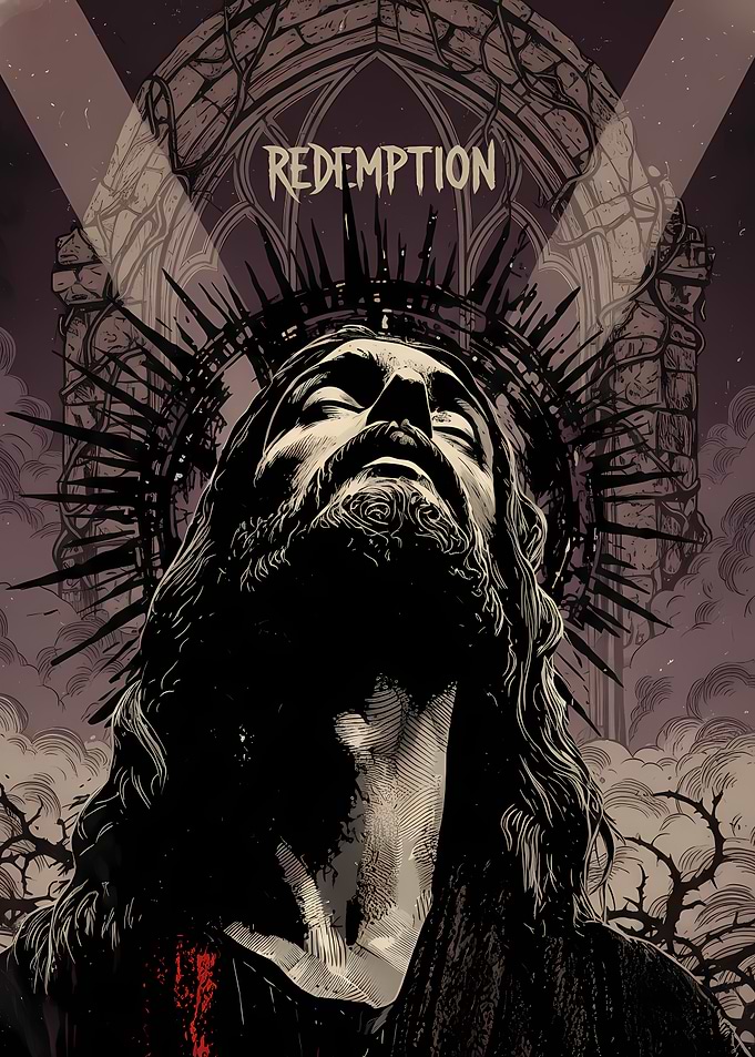 Redemption: Religious Art with Crown of Thorns