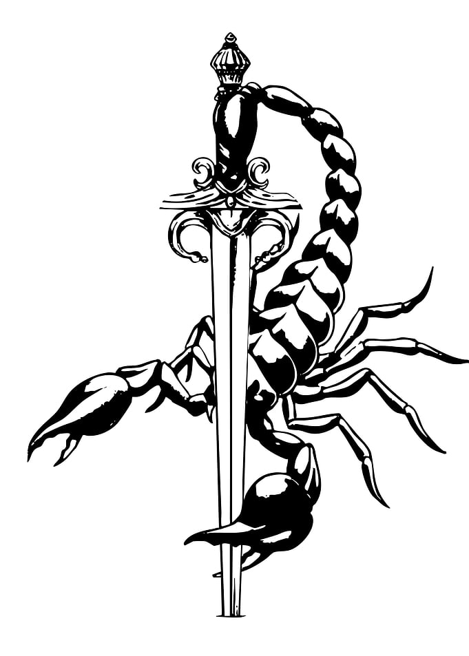 Scorpion and Sword Black and White