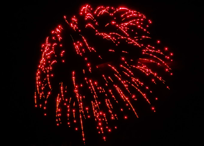 Photography of Red Fireworks Display on Black Background