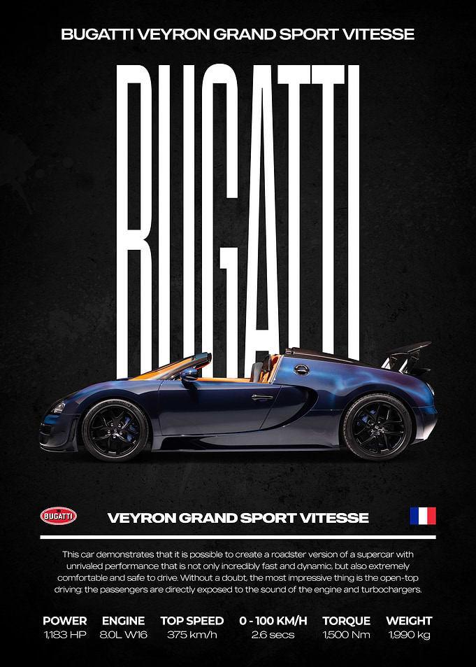 Bugatti Veyron Grand Sport Vitesse Poster