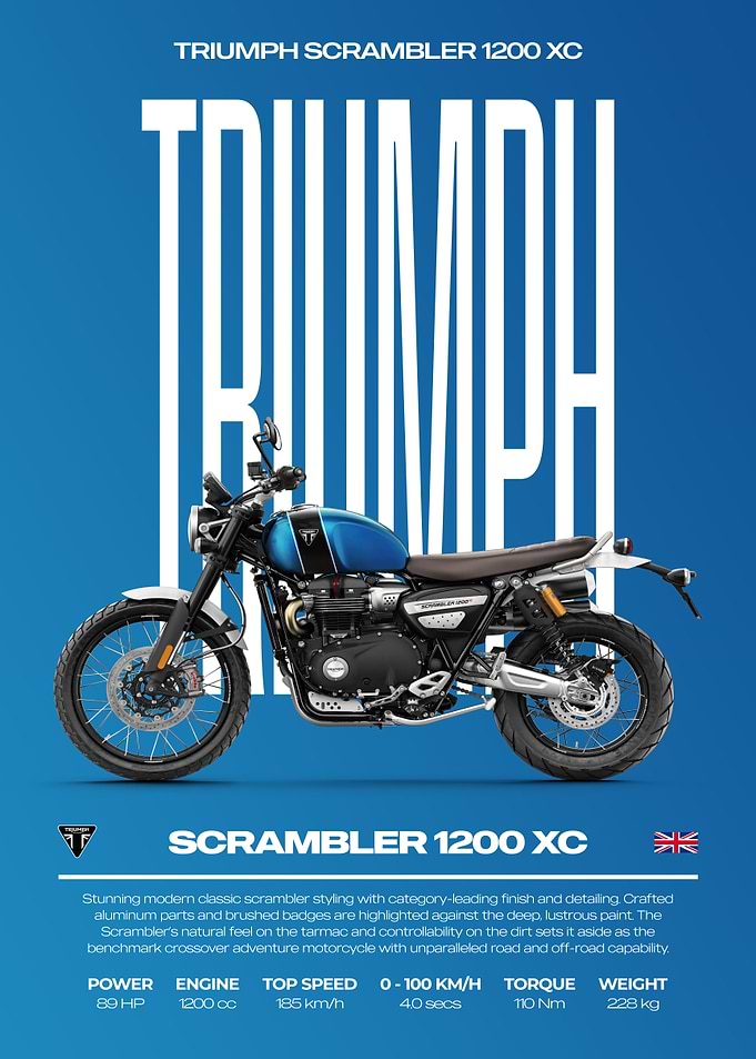 Triumph Scrambler 1200 XC Motorcycle Poster