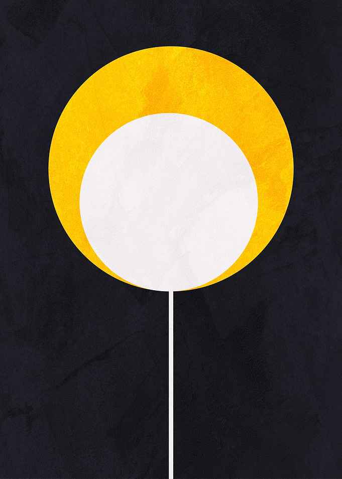 Minimalist Circle Art on Dark Background