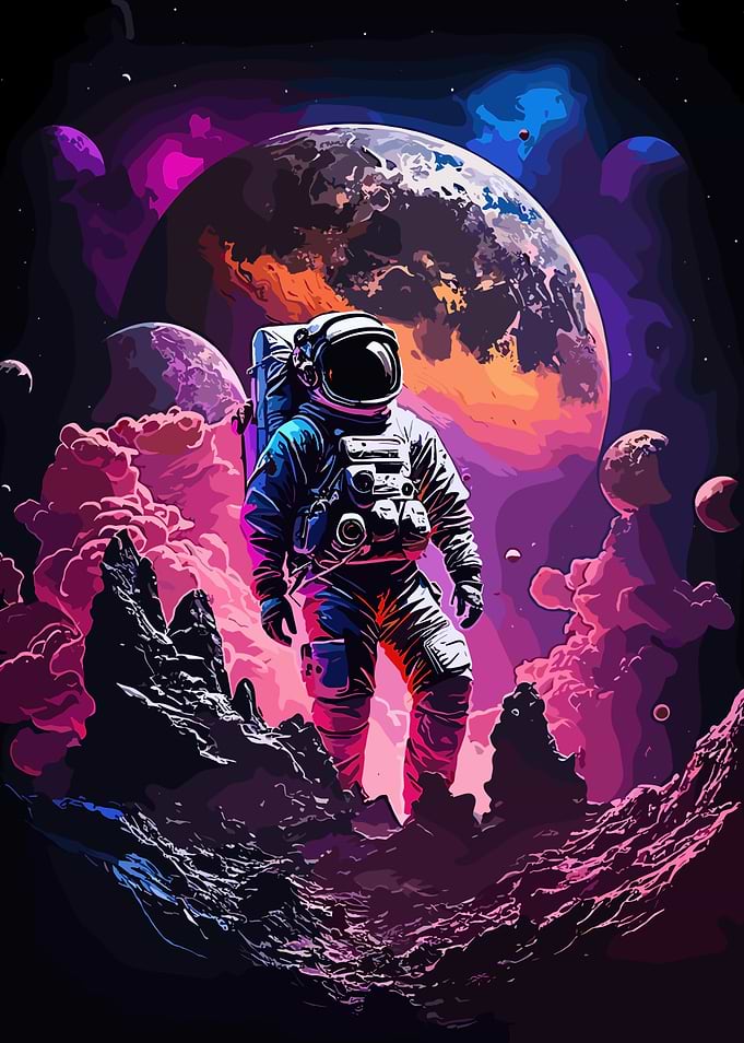 Astronaut on Alien Planet Digital Art