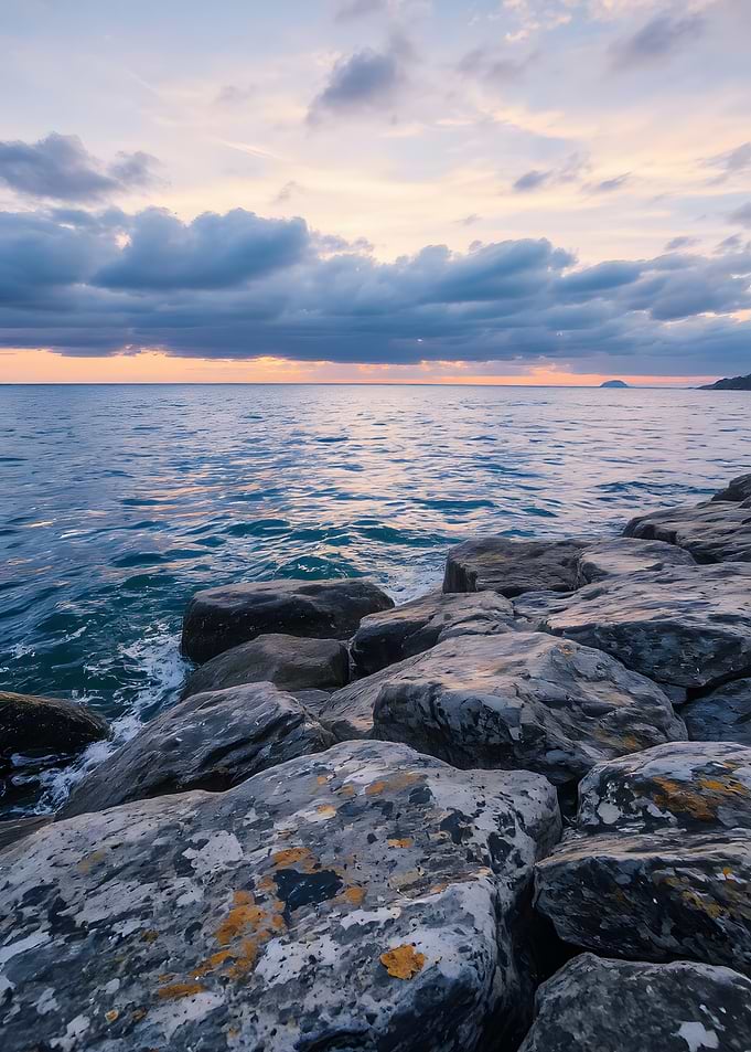 Rocky Seashore at Sunset