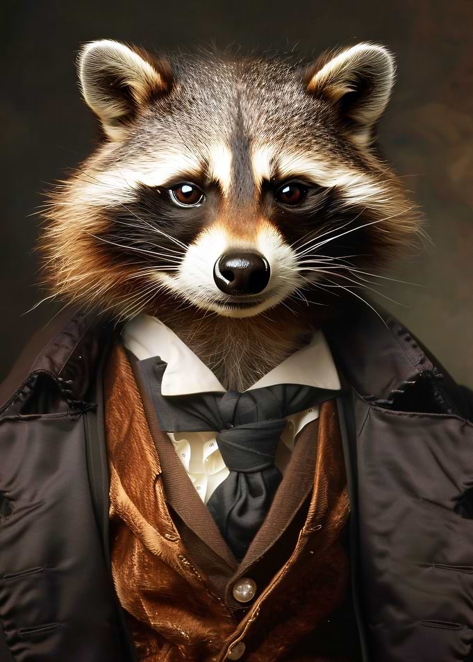 Raccoon in Formal Attire Portrait