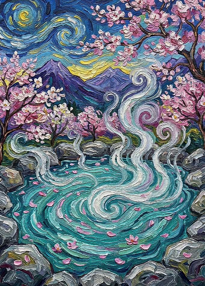 Cherry Blossom Hot Spring Painting