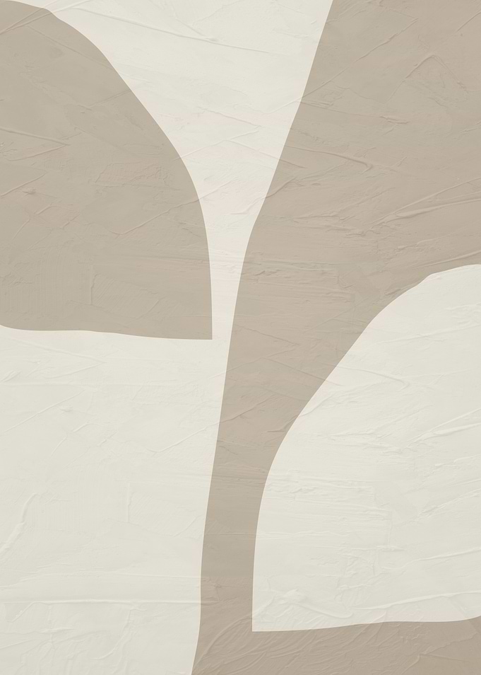 Abstract Beige and White Shapes Art
