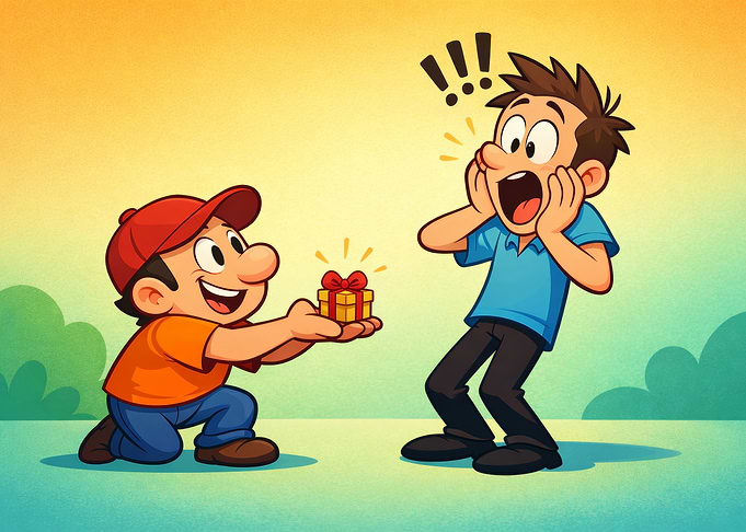 Cartoon Gift Surprise