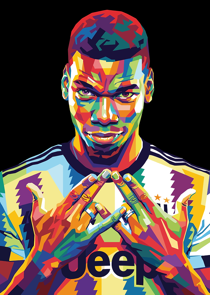 Paul Pogba Colorful Portrait