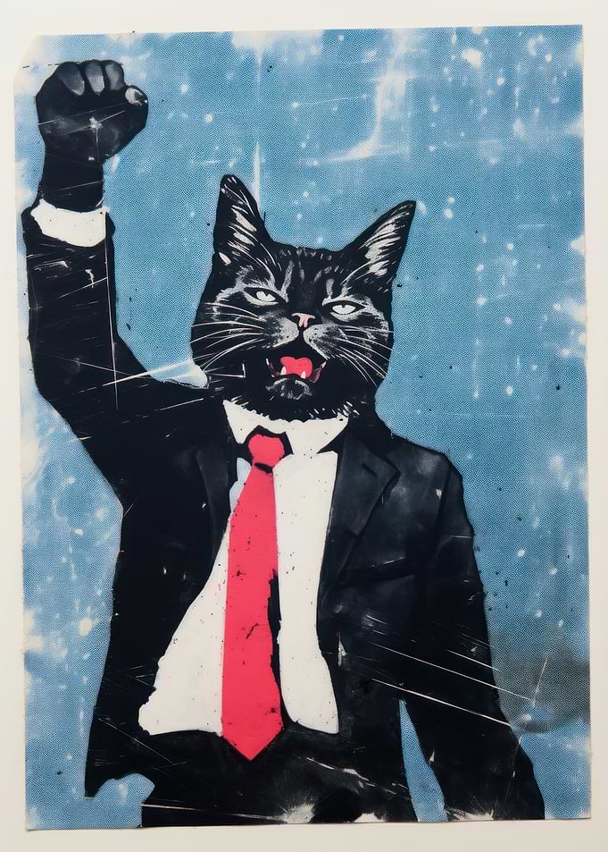 Political Cat Art Print
