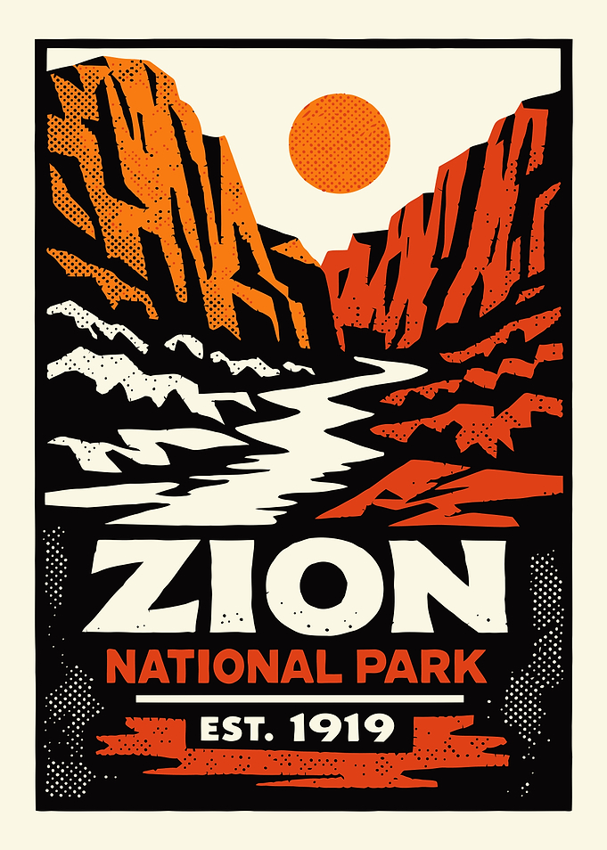 Zion National Park Vintage Travel Poster