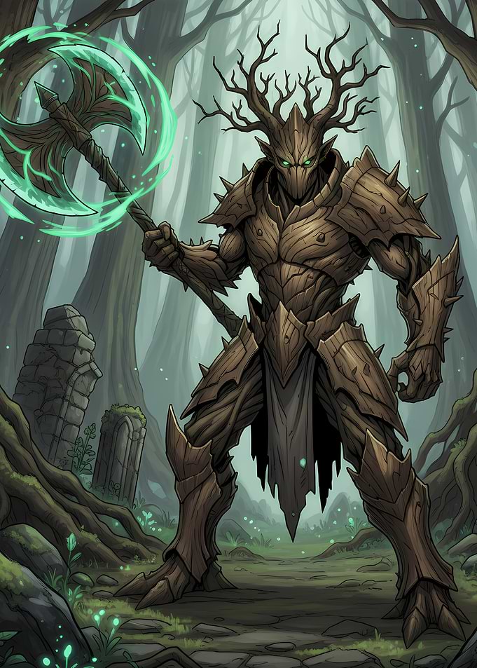 Wooden Warrior in Forest