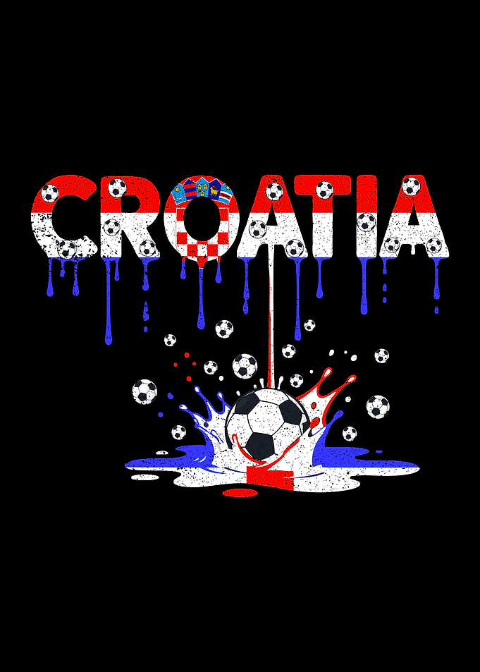 Cute Croatia Soccer Football Flag Dripping Art