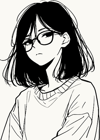 Anime Girl with Glasses Illustration