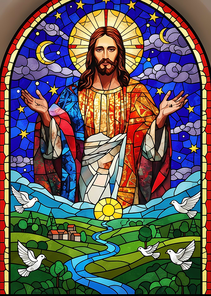 Jesus Christ Stained Glass Art