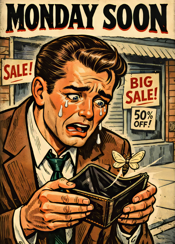Monday Soon: Empty Wallet Comic Style