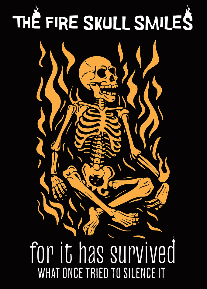 The Fire Skull Smiles Illustration