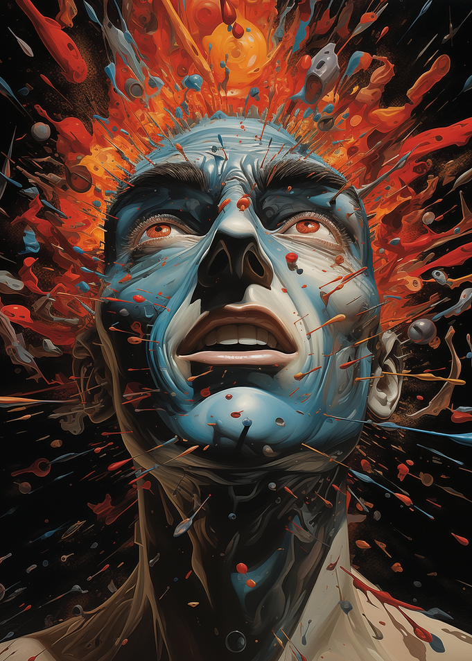 Abstract Portrait with Explosive Color
