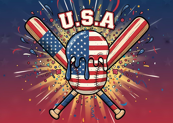 USA Baseball Patriotic Design