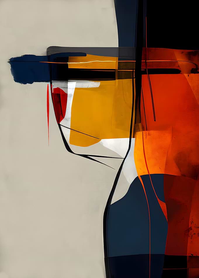 Abstract Portrait with Bold Colors