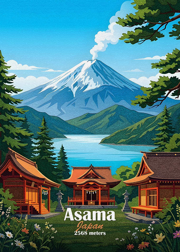 Asama Japan Travel Poster