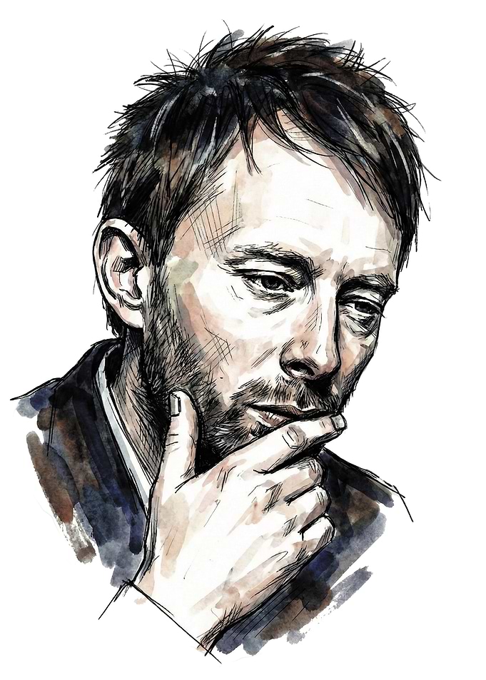 Thom Yorke Watercolor Portrait