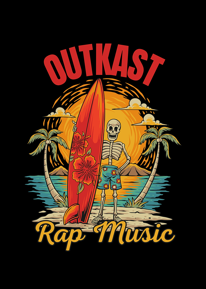 Outkast Rap Music Skeleton Surfer