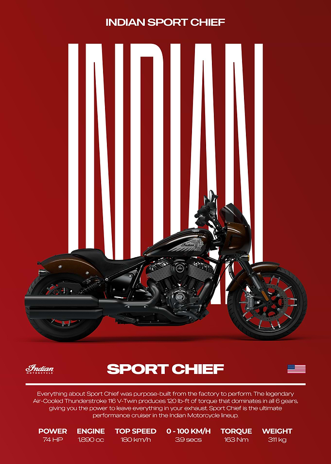 Indian Sport Chief Motorcycle Poster
