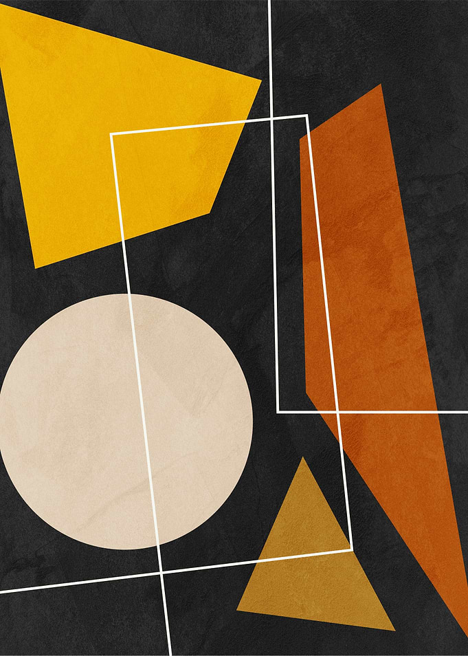 Abstract Geometric Shapes on Dark Background