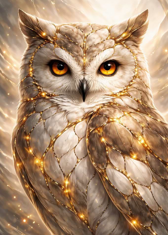 Elegant Golden Owl Portrait