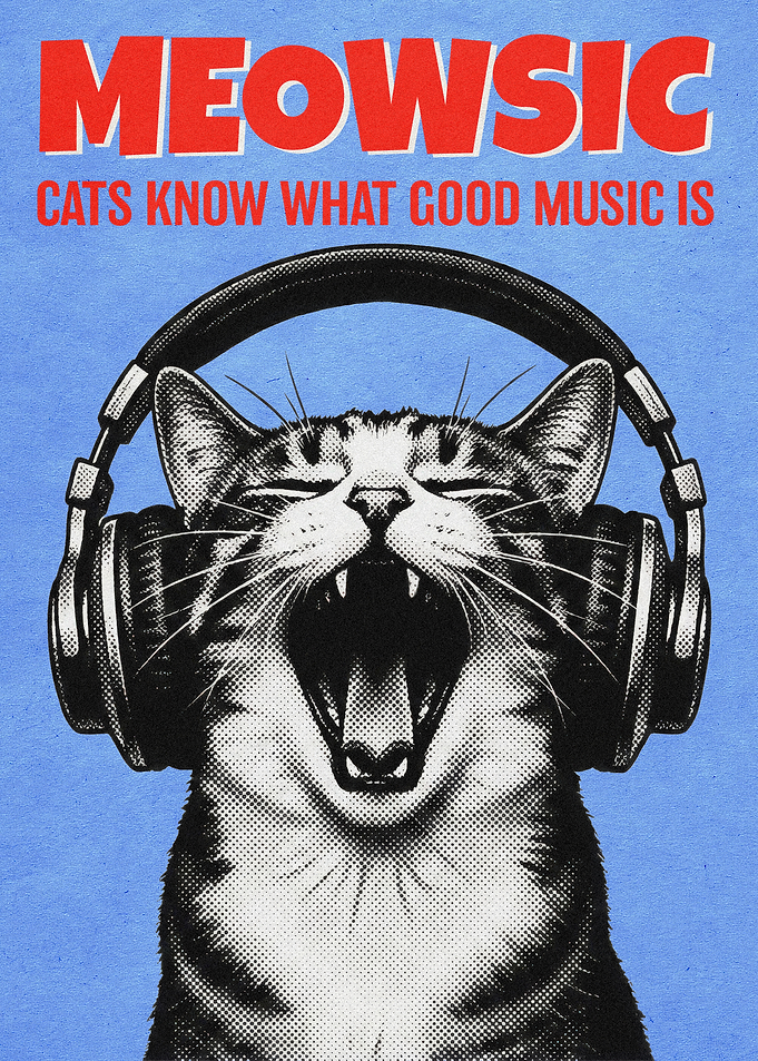 Cat with Headphones