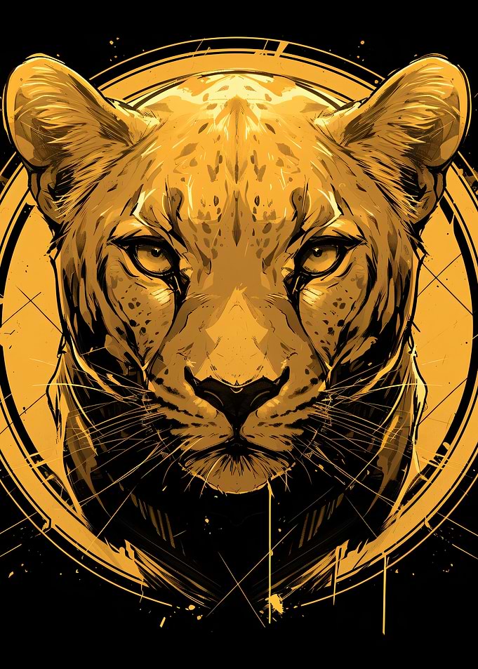Golden Leopard Graphic Art