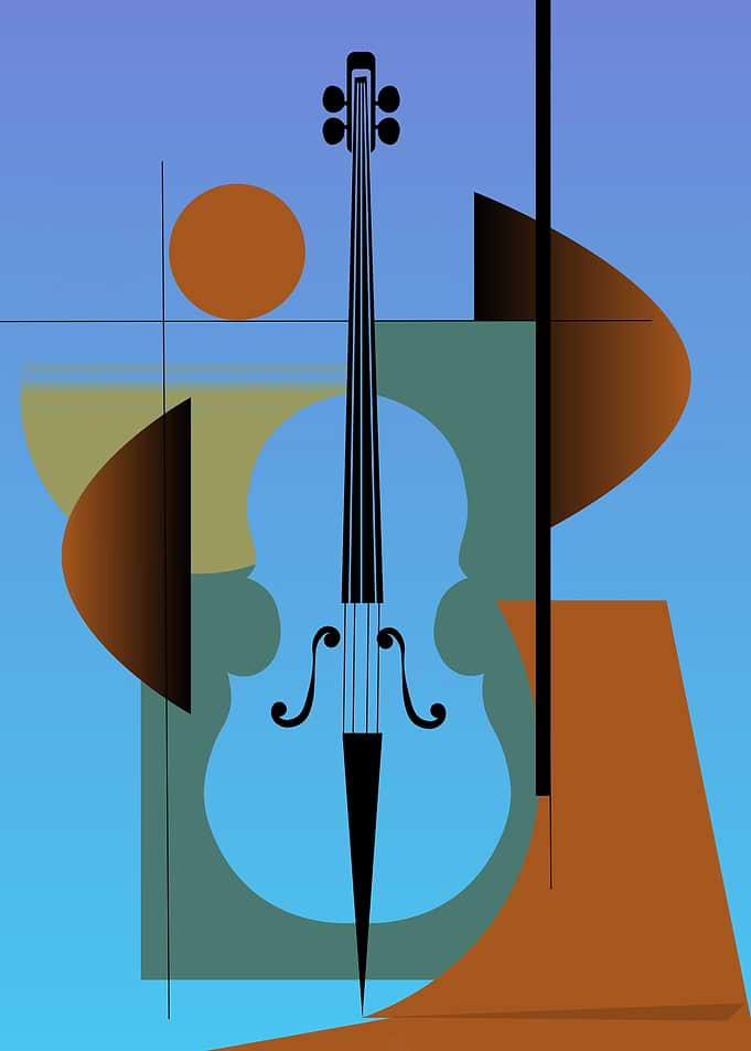 Minimalist Abstract Cello Art
