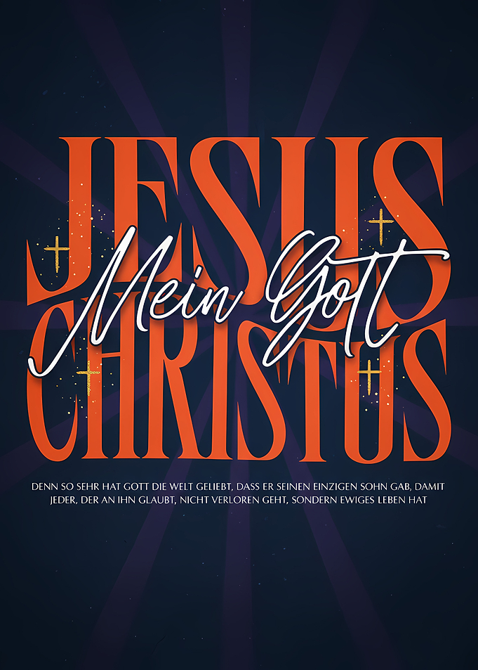 Jesus Christus Mein Gott Typography Art