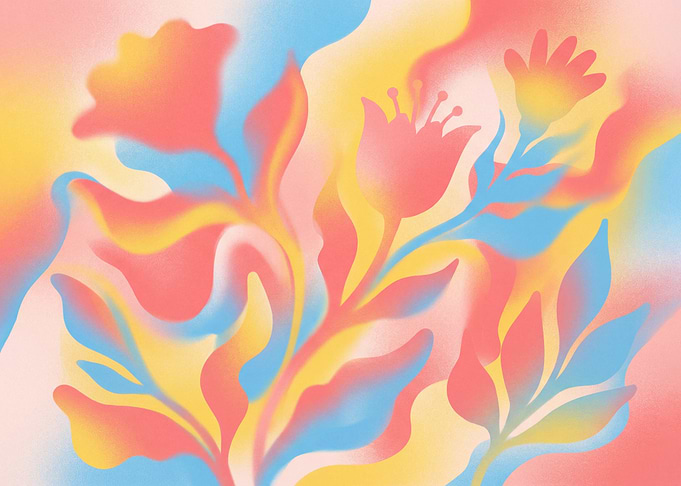 Abstract Floral Design with Soft Colors