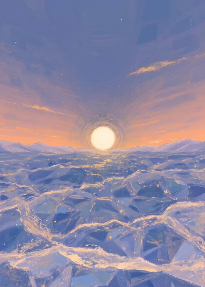 Abstract Ocean Sunset Digital Art