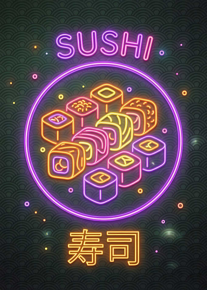 Neon Sushi Art