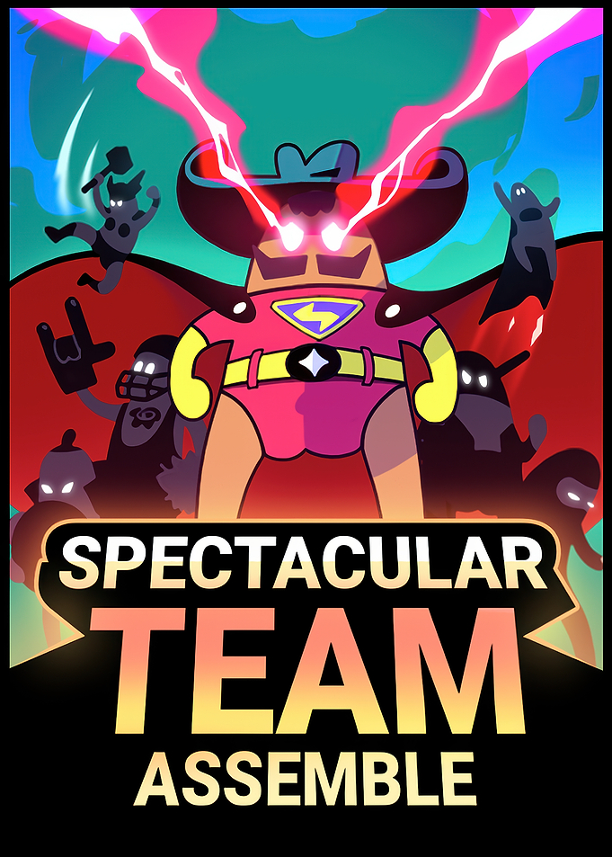 Spectacular Team Assemble Cartoon Illustration