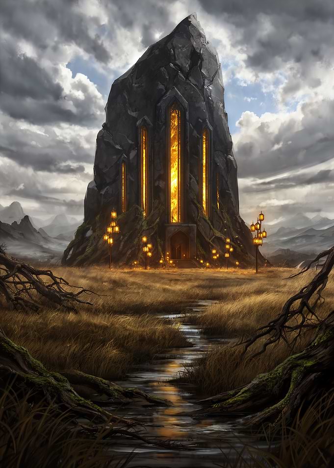Lanternlit Obsidian Monolith