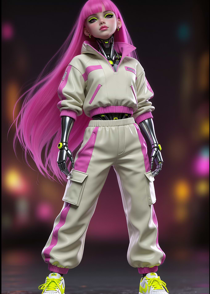 Cyberpunk Girl with Pink Hair