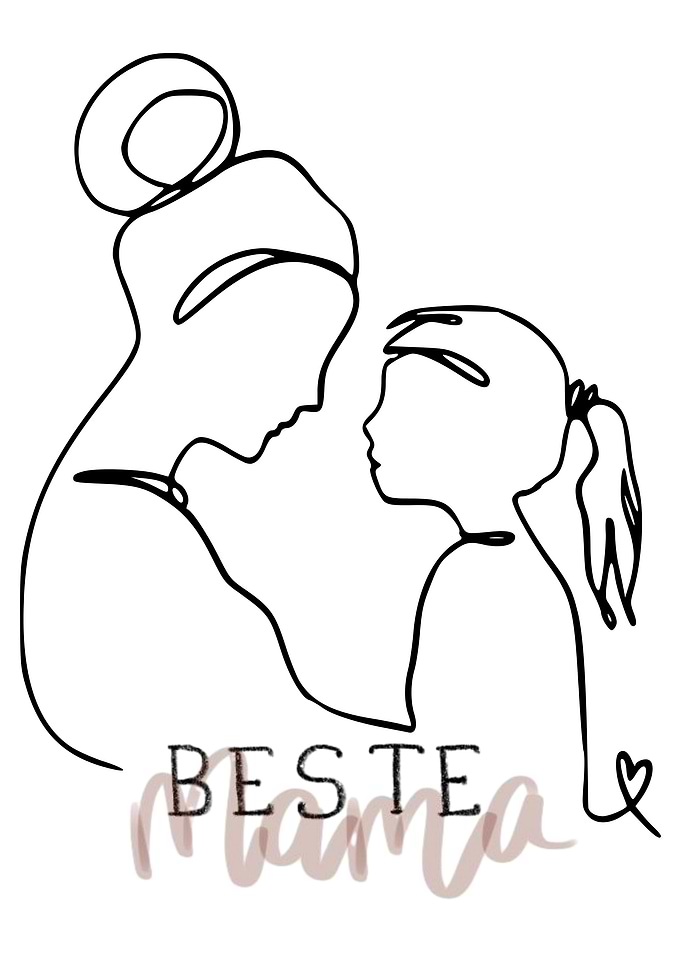 Beste Mama Line Art