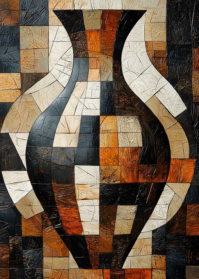 Abstract Vase Mosaic Art