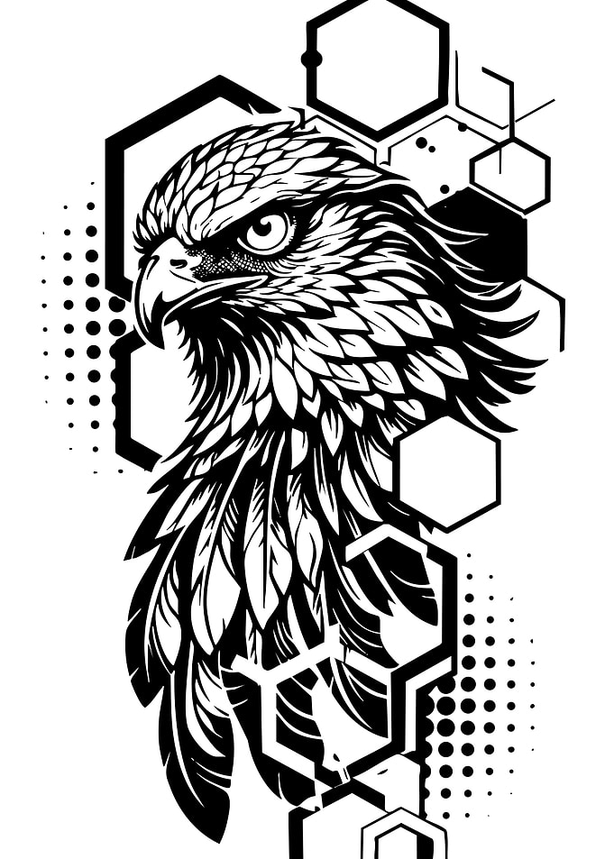 Eagle Geometric Black and White Design
