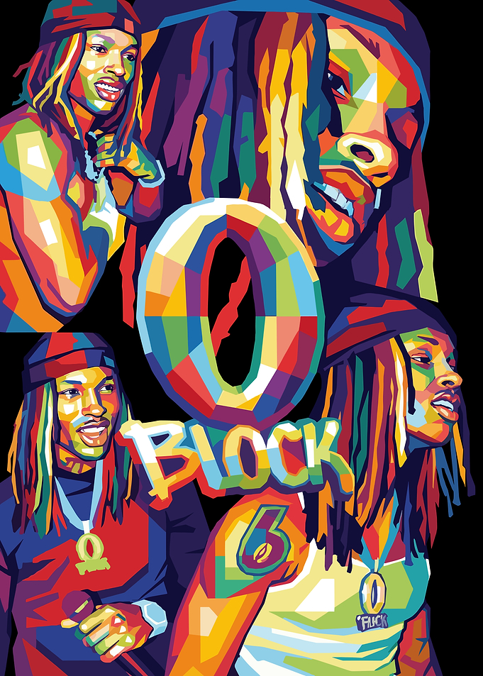 King Von O Block Colorful Portrait